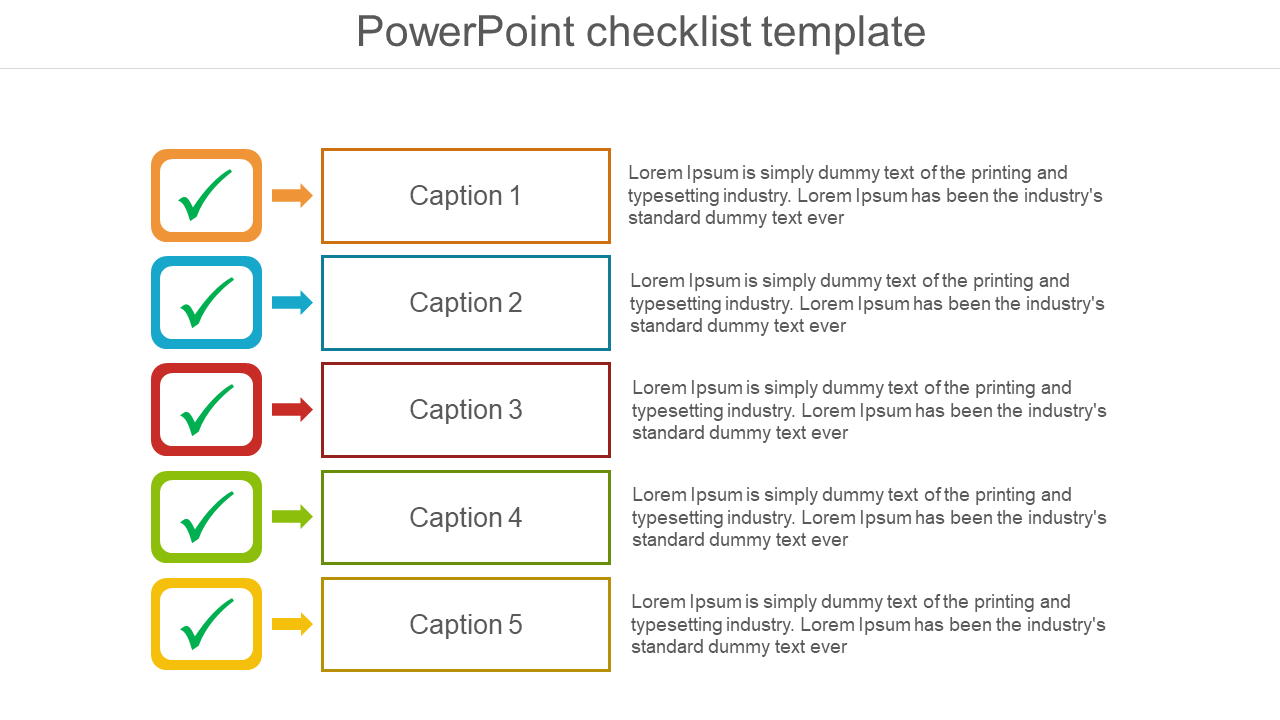 Multi-Color Checklist PowerPoint Template and Google Slides
